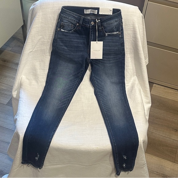 KanCan Women's Skinny Jeans - Dark Blue - Picture 2 of 7